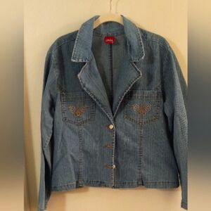 Vintage D'Alba Lightweight Denim Crop Jacket Womens Size 11.